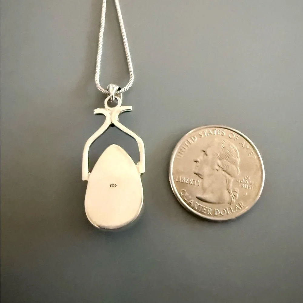Dichronic Glass Pendant Sterling Silver with SS Plate Chain CHRISTMAS Green🌲